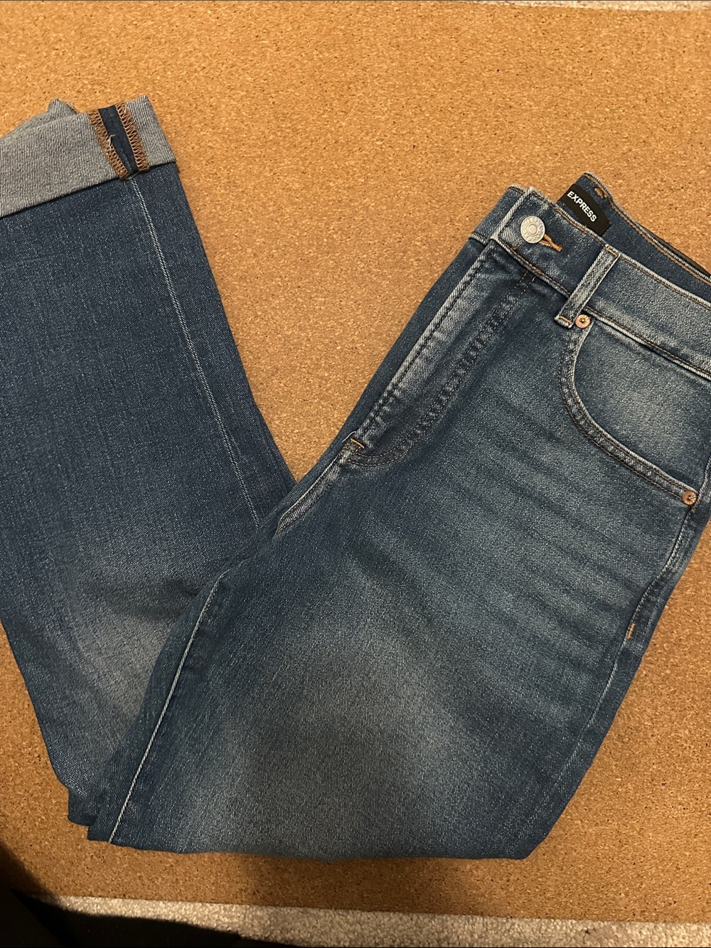 Express high rise distressed jeans